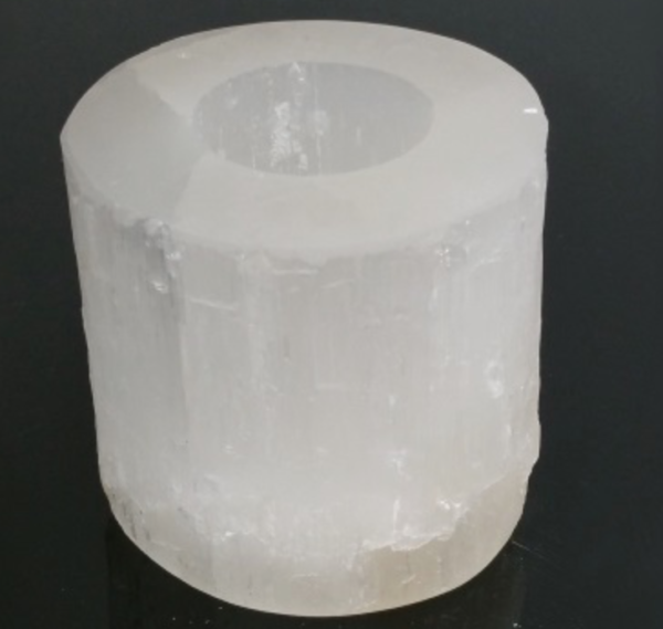 Selenite, porta velas cilindro