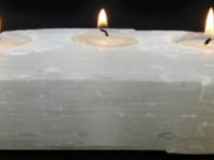 Selenite, porta velas triplo