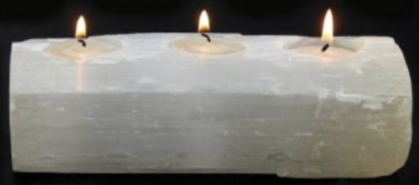 Selenite, porta velas triplo