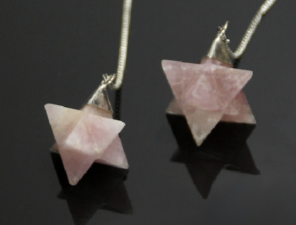 Pendulo Merkaba Quartz Rosa