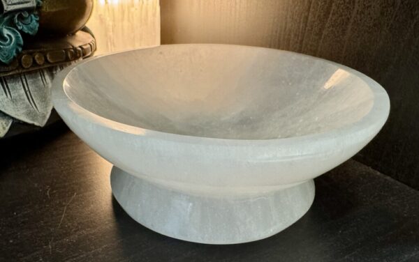 Taça com Base de Selenite 14cm