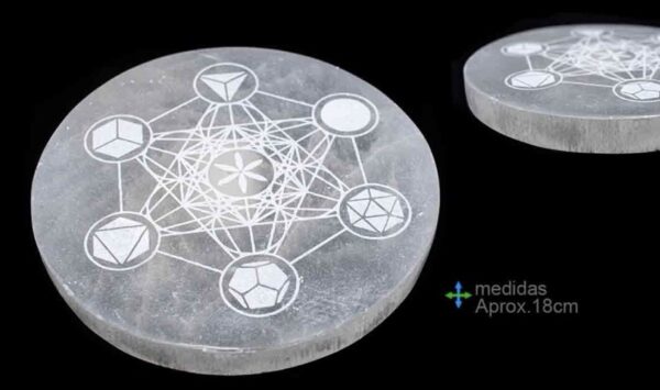 Base Selenite Círculo Metatron 18cm