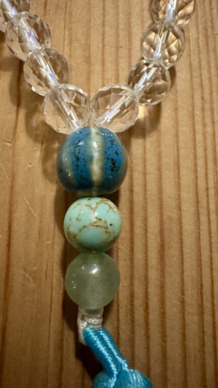 Japamala/Guia Iemanjá. Quartz multifacetado, Jade, Amazonite e Água Marinha. 53cm - Image 3