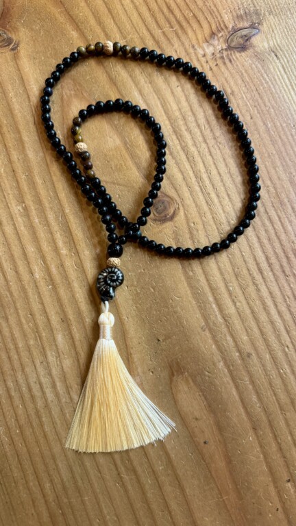 Japamala Turmalina Negra, Olho Tigre e Rodraska. 35cm